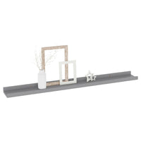 Yuli Wall Shelf Set of 4, Contemporary Gray, Raised Ledge Design 32 Inch - BM340440