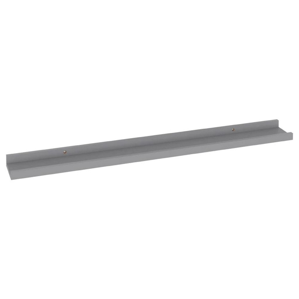 Yuli Wall Shelf Set of 4, Contemporary Gray, Raised Ledge Design 32 Inch - BM340440
