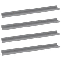 Yuli Wall Shelf Set of 4, Contemporary Gray, Raised Ledge Design 32 Inch - BM340440