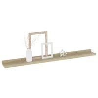 Yuli Wall Shelf Set of 4, Farmhouse Brown, Raised Ledge Design 32 Inch - BM340441