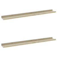 Yuli Wall Shelf Set of 2, Farmhouse Brown White, Raised Ledge Design 32 Inch - BM340442
