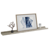 Yuli Wall Shelf Set of 2, Concrete Gray, Raised Ledge Design 32 Inch - BM340443