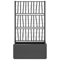 Garden Planter with Trellis, Dark Gray Polypropylene, 55 Inch - BM340444