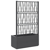 Garden Planter with Trellis, Dark Gray Polypropylene, 55 Inch - BM340444