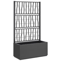Garden Planter with Trellis, Dark Gray Polypropylene, 55 Inch - BM340444