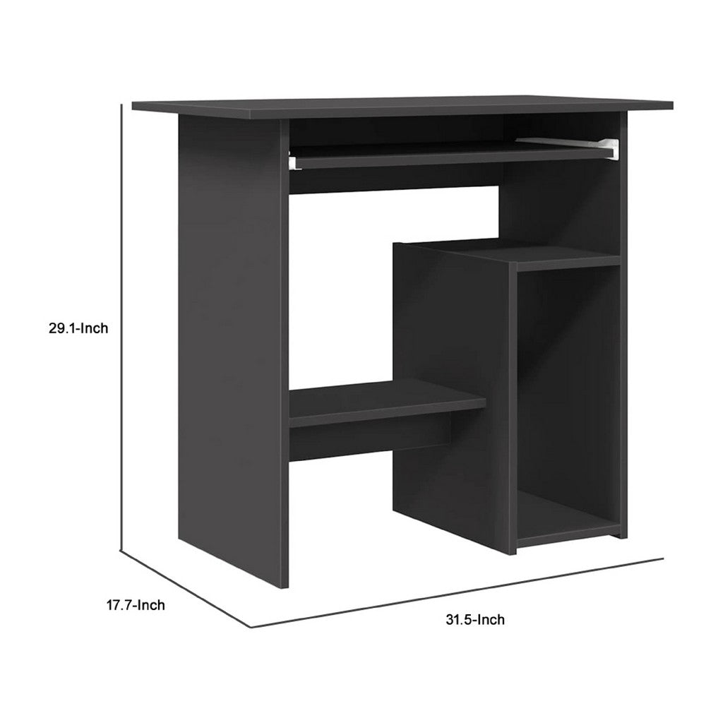 Computer Desk, Modern Gray, Pull Out Keyboard Tray, 32 Inch - BM340447