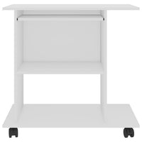 Gulo Computer Desk, 2 Shelves, Keyboard Tray, 32 Inch, White Wood - BM340448