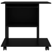 Gulo Computer Desk, 2 Shelves, Keyboard Tray, 32 Inch, Black Wood - BM340449