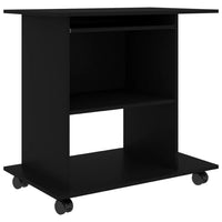 Gulo Computer Desk, 2 Shelves, Keyboard Tray, 32 Inch, Black Wood - BM340449
