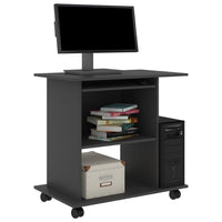 Gulo Computer Desk, 2 Shelves, Keyboard Tray, 32 Inch, Gray Wood - BM340450
