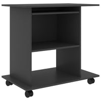 Gulo Computer Desk, 2 Shelves, Keyboard Tray, 32 Inch, Gray Wood - BM340450