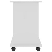 Gulo Computer Desk, Gloss White Wood, 2 Shelves, Keyboard Tray, 32 Inch - BM340451