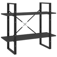 Viwo Bookshelf, 2 Gray Shelves, Modern Black Design 32 Inch - BM340452