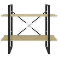 Viwo Bookshelf, 2 Brown Shelves, Modern Black Design 32 Inch - BM340453