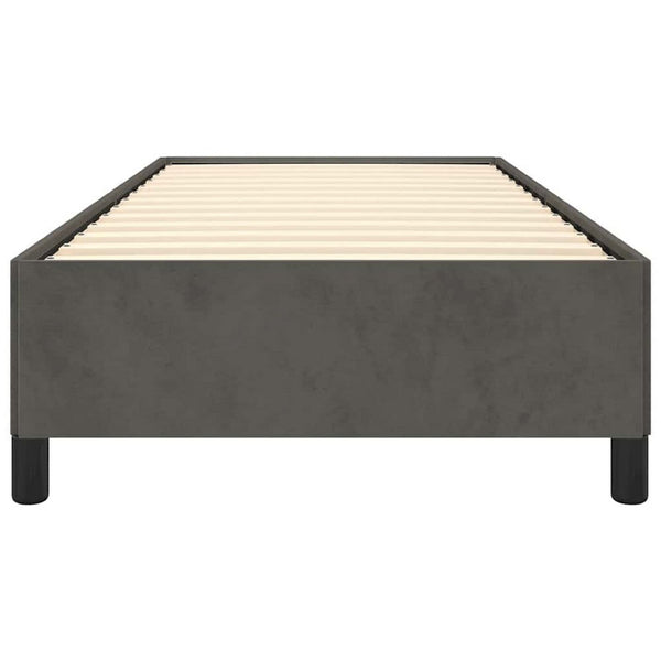 Low Profile Twin XL Bed Frame, Gray Velvet Fabric Upholstery - BM340454