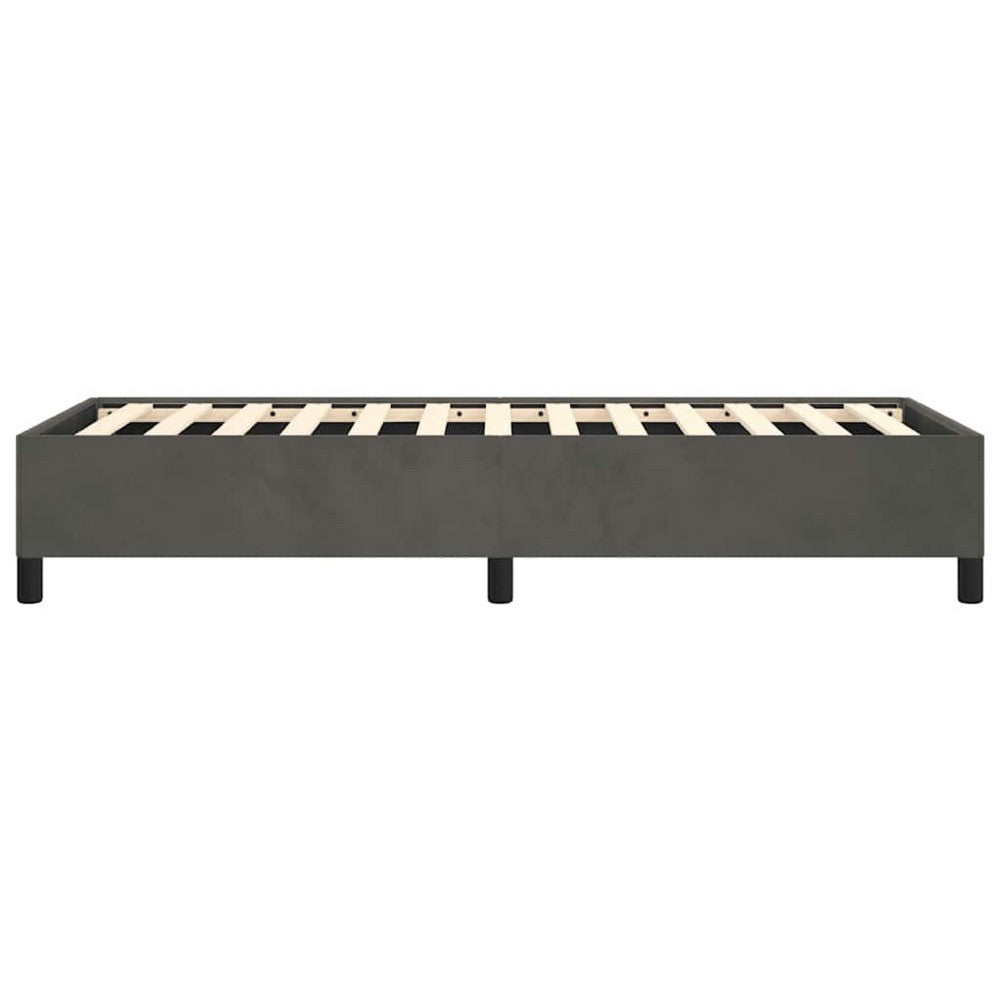 Low Profile Twin XL Bed Frame, Gray Velvet Fabric Upholstery - BM340454