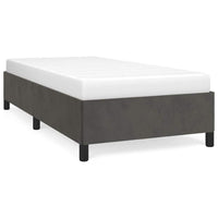 Low Profile Twin XL Bed Frame, Gray Velvet Fabric Upholstery - BM340454