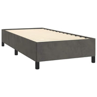 Low Profile Twin XL Bed Frame, Gray Velvet Fabric Upholstery - BM340454
