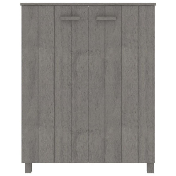 Shoe Cabinet, Gray Solid Pine Wood w Block Legs, 4 Shelves, 43 Inch - BM340455
