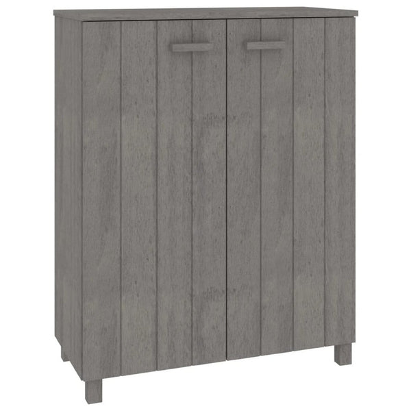 Shoe Cabinet, Gray Solid Pine Wood w Block Legs, 4 Shelves, 43 Inch - BM340455