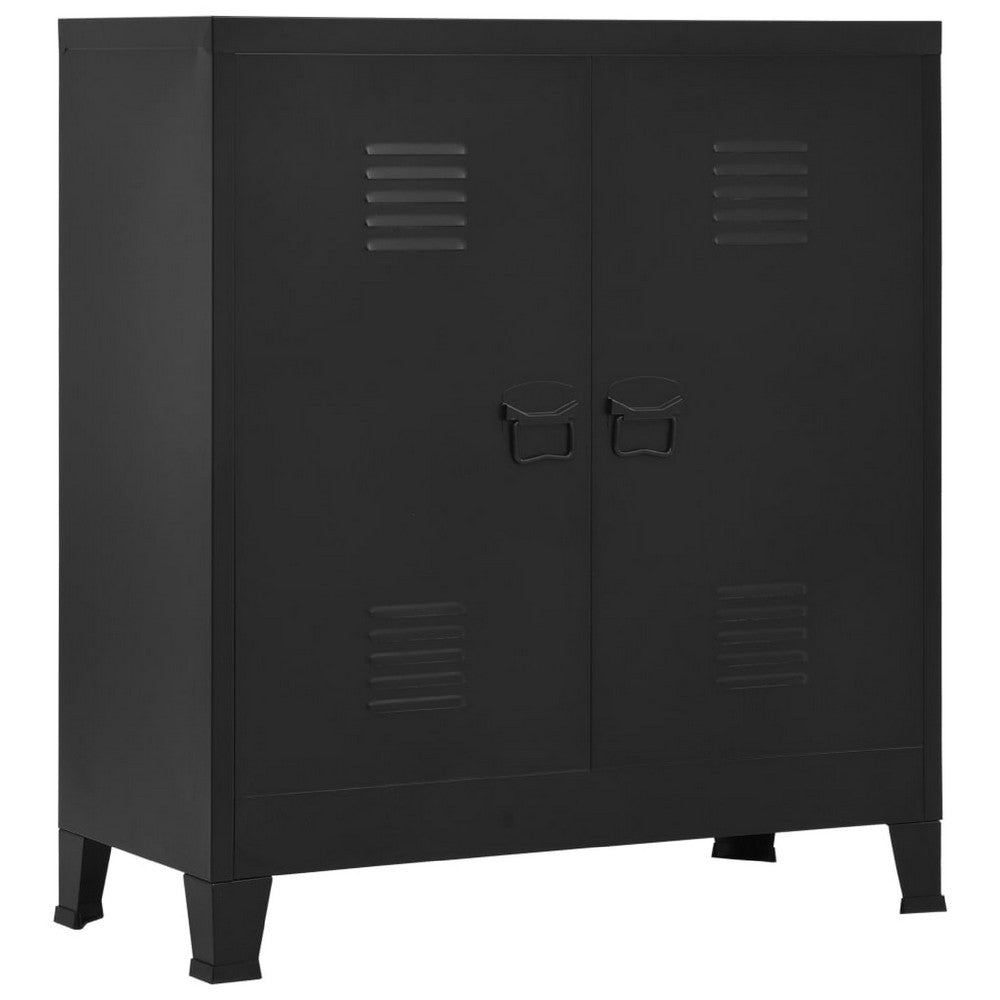 Storage Chest, 39 Inch, Black Powder Coated Steel, Bracket Legs - BM340456