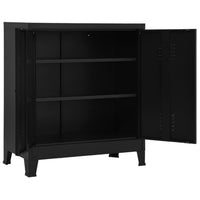 Storage Chest, 39 Inch, Black Powder Coated Steel, Bracket Legs - BM340456