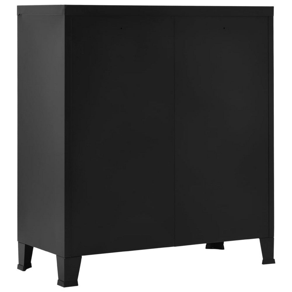 Storage Chest, 39 Inch, Black Powder Coated Steel, Bracket Legs - BM340456