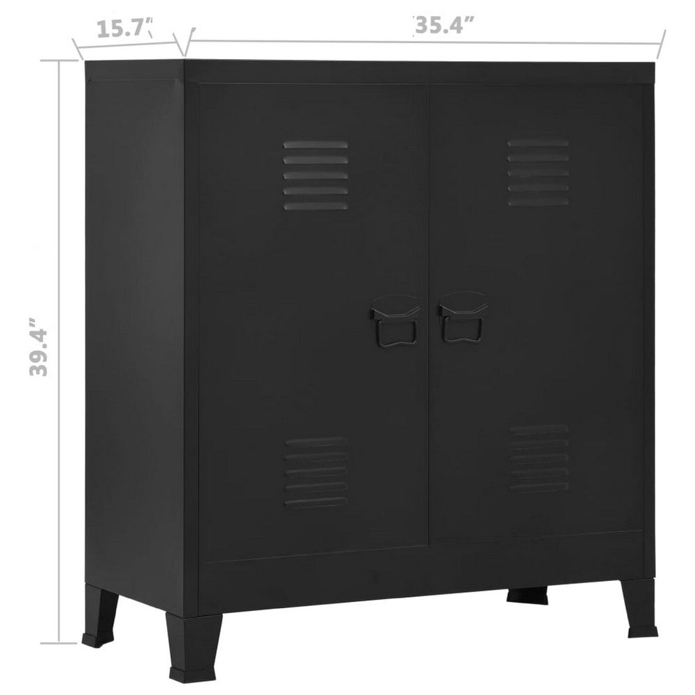 Storage Chest, 39 Inch, Black Powder Coated Steel, Bracket Legs - BM340456