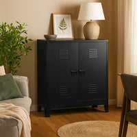 Storage Chest, 39 Inch, Black Powder Coated Steel, Bracket Legs - BM340456