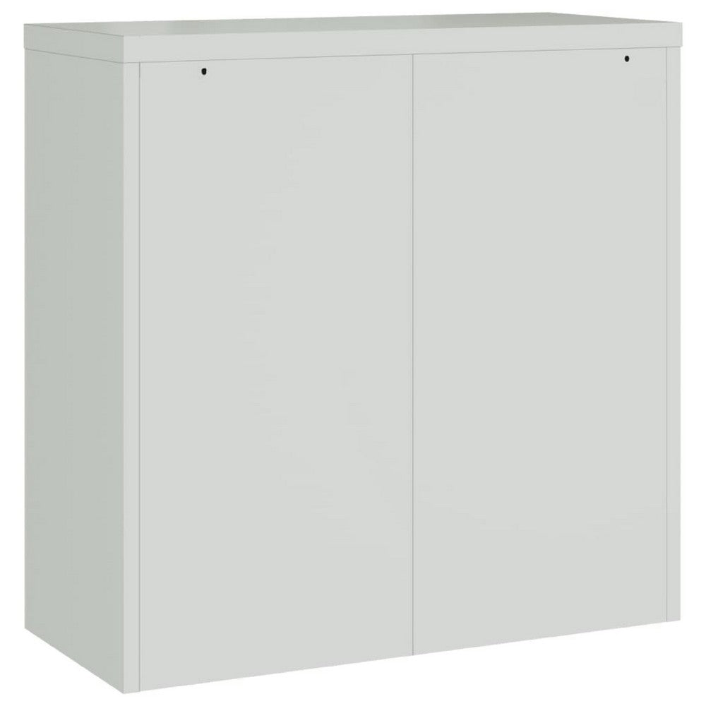 Filing Cabinet, Matte Gray Steel Body, 2 Adjustable Shelves, 35 Inch - BM340457