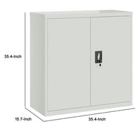 Filing Cabinet, Matte Gray Steel Body, 2 Adjustable Shelves, 35 Inch - BM340457