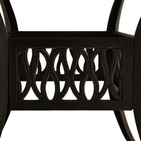 Nook Patio Dining Table, Bronze Cast Aluminum, Scrolled Details, 35 Inch - BM340459