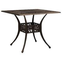 Nook Patio Dining Table, Bronze Cast Aluminum, Scrolled Details, 35 Inch - BM340459