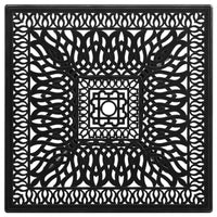 Nook Patio Dining Table, Black Cast Aluminum, Scrolled Details, 35 Inch - BM340460
