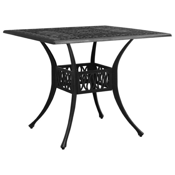 Nook Patio Dining Table, Black Cast Aluminum, Scrolled Details, 35 Inch - BM340460