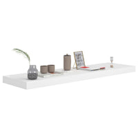 Zyno Floating Wall Shelf, 35 Inch, Glossy White MDF Body - BM340461