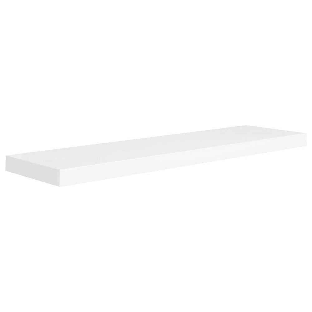 Zyno Floating Wall Shelf, 35 Inch, Glossy White MDF Body - BM340461