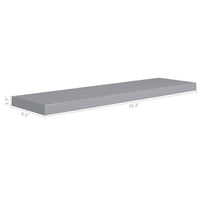 Zyno Floating Wall Shelf, 35 Inch, Matte Gray MDF Body - BM340463