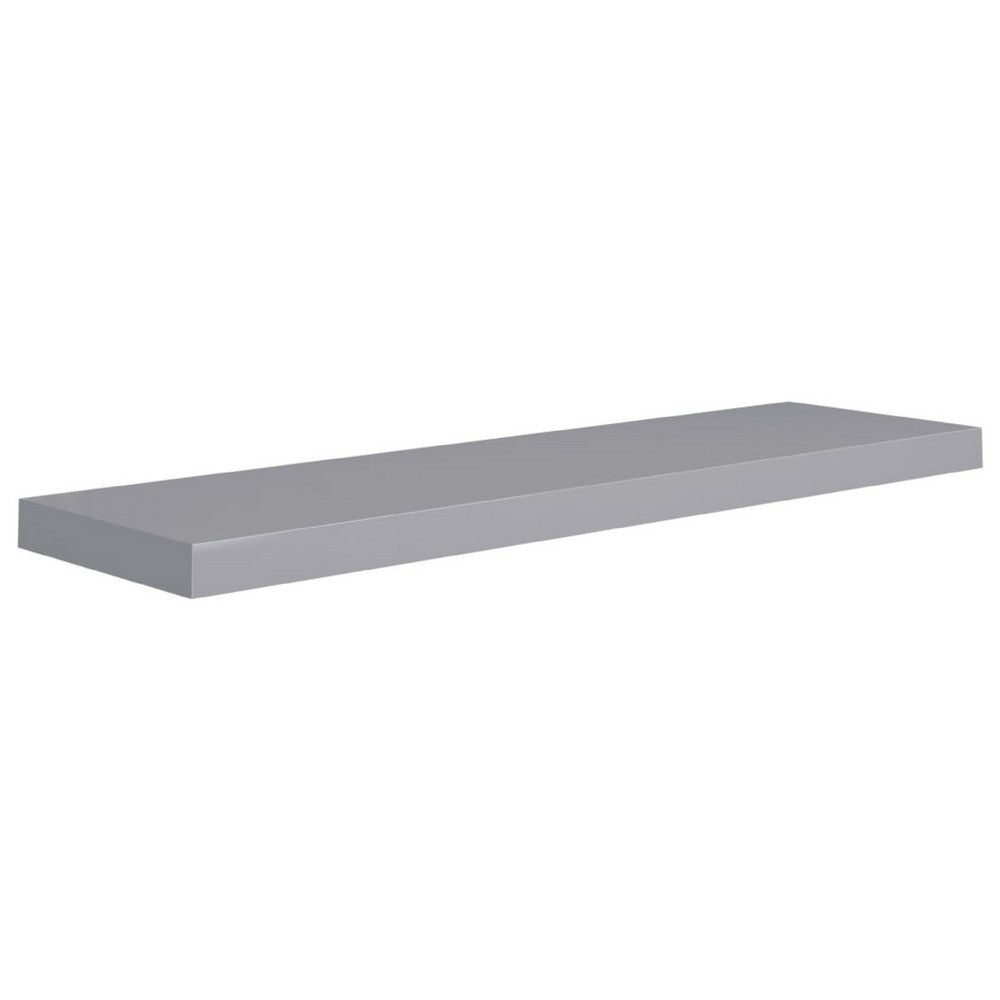 Zyno Floating Wall Shelf, 35 Inch, Matte Gray MDF Body - BM340463