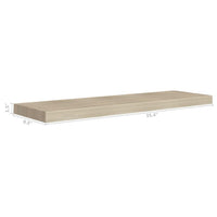 Zyno Floating Wall Shelf, 35 Inch, Oak Brown MDF Body - BM340464