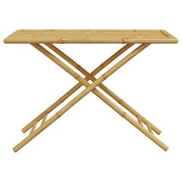 Foldable Outdoor Garden Table, Natural Brown Bamboo Crossed Legs, 43 Inch - BM340471