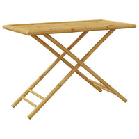 Foldable Outdoor Garden Table, Natural Brown Bamboo Crossed Legs, 43 Inch - BM340471