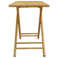 Foldable Outdoor Garden Table, Natural Brown Bamboo Crossed Legs, 43 Inch - BM340471