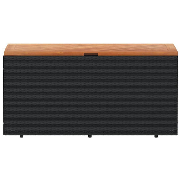 Gia Outdoor Garden Storage Box, Brown Wood Lid, Black, 43 Inch - BM340472