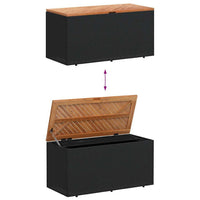 Gia Outdoor Garden Storage Box, Brown Wood Lid, Black, 43 Inch - BM340472