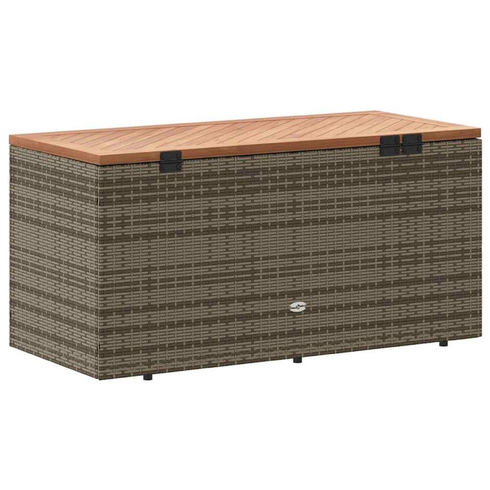 Gia Outdoor Garden Storage Box, Brown Wood Lid, Gray, 43 Inch - BM340473
