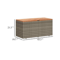 Gia Outdoor Garden Storage Box, Brown Wood Lid, Gray, 43 Inch - BM340473