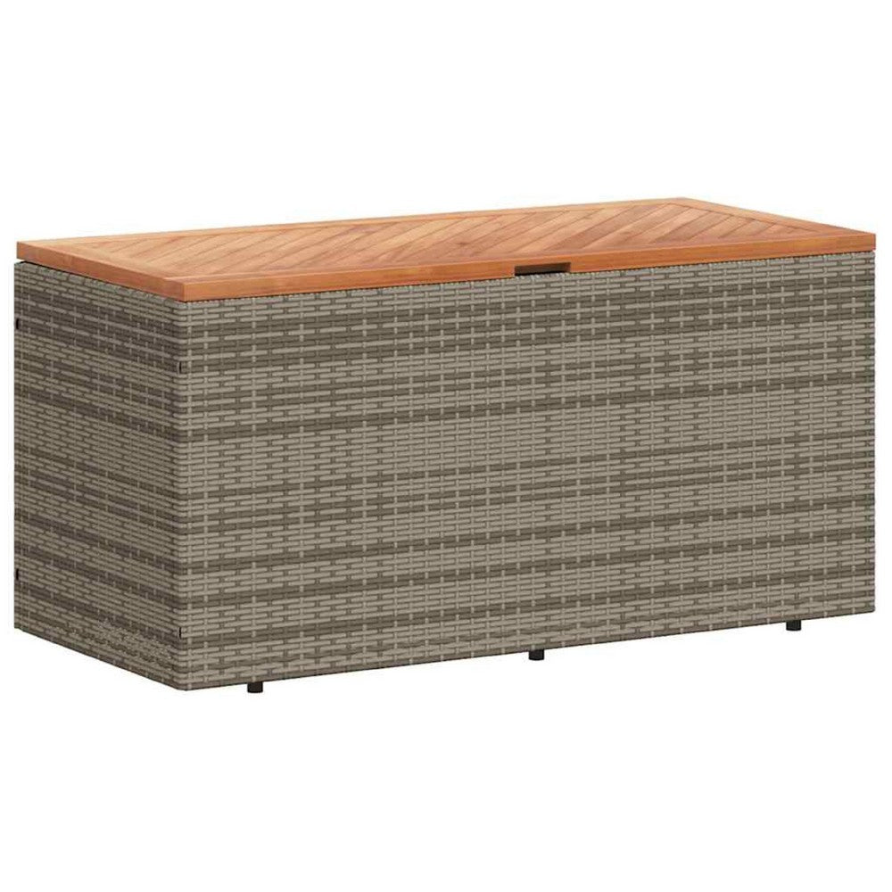 Gia Outdoor Garden Storage Box, Brown Wood Lid, Gray, 43 Inch - BM340473