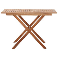 Outdoor Dining Table, Natural Brown Solid Acacia Wood, Rectangular 43 Inch - BM340475