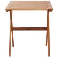 Outdoor Dining Table, Natural Brown Solid Acacia Wood, Rectangular 43 Inch - BM340475